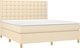 vidaXL Λευκό Κρεβάτι Continental με Στρώμα, Κρεμ, 180x200 cm, Ύφασμα