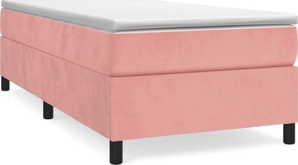 vidaXL Lozko kontynentalne rozowa 100x200 cm tapicerowana aksamitem