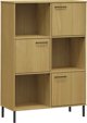 vidaXL Ράφι OSLO, Μεταλλικά Πόδια, Καφέ, 90x35x128,5 εκ., Ξύλο