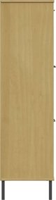 vidaXL Ράφι OSLO, Μεταλλικά Πόδια, Καφέ, 90x35x128,5 εκ., Ξύλο