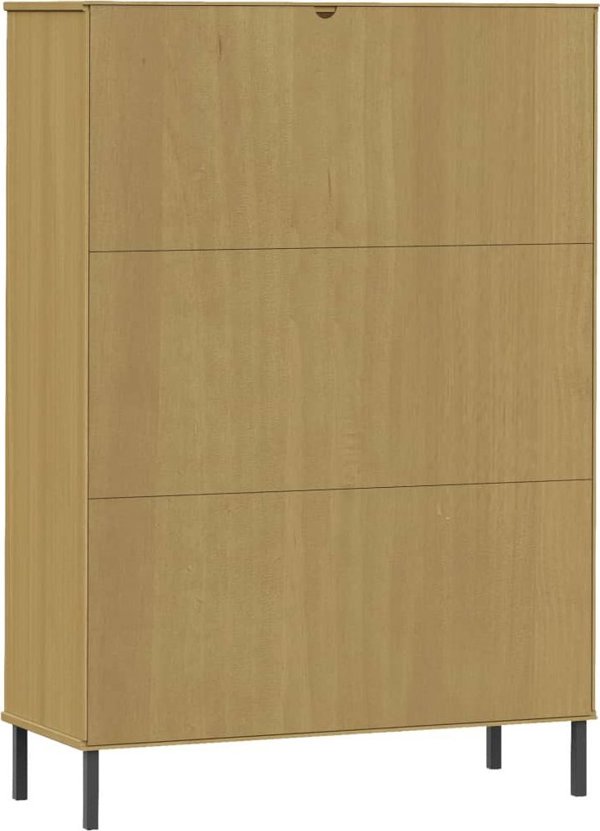 vidaXL Ράφι OSLO, Μεταλλικά Πόδια, Καφέ, 90x35x128,5 εκ., Ξύλο