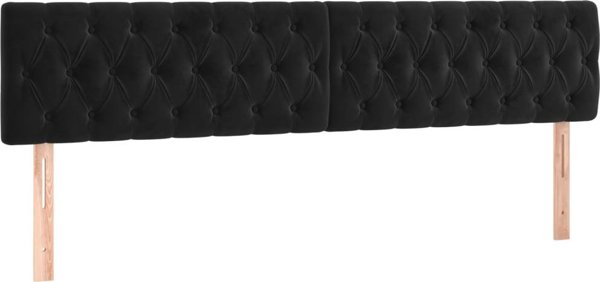vidaXL Zaglowek do lozka z LED, czarny, 200x7x78/88 cm, aksamit