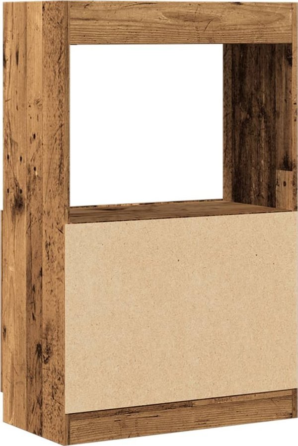 vidaXL Wysoka szafka, stare drewno, 63x33x100 cm