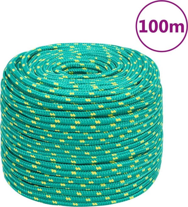 vidaXL ναυτικό σκοινί, πράσινο, 10 mm, 100 m, πολυπροπυλένιο