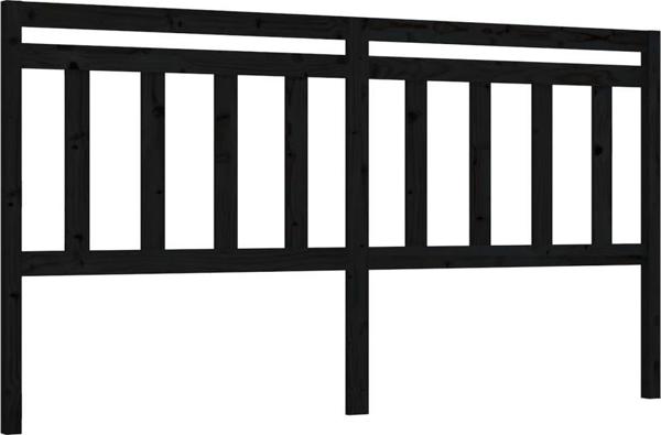 Προσκέφαλο κρεβατιού vidaXL, μαύρο, 186x4x100 εκ., μασίφ πεύκο