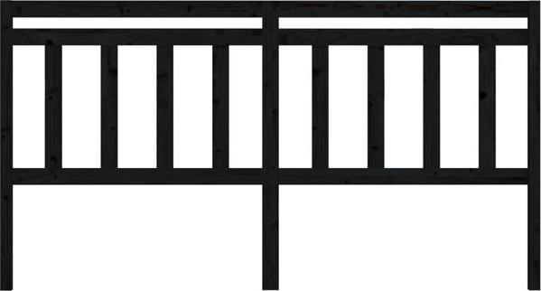 Προσκέφαλο κρεβατιού vidaXL, μαύρο, 186x4x100 εκ., μασίφ πεύκο