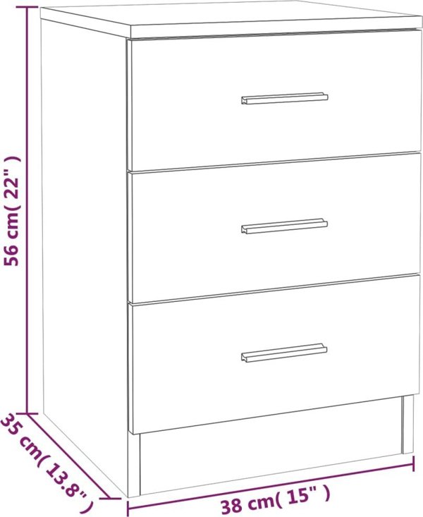 vidaXL Szafki nocne 2 szt szary dab sonoma 38x35x56 cm