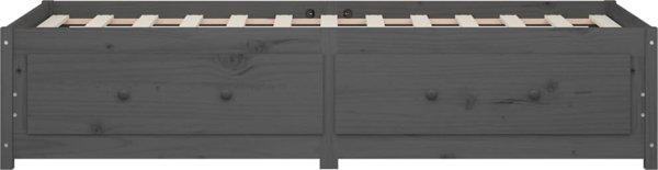 vidaXL Ημερήσιο κρεβάτι, γκρι, 90x200 εκ, από μασίφ πεύκο