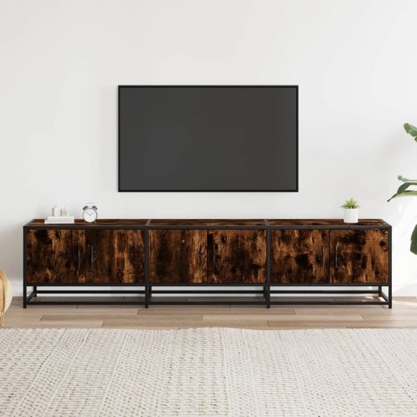vidaXL Κονσόλα τηλεόρασης, καπνιστή δρυς, 180x35x41 εκ