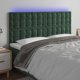 vidaXL Zaglowek do lozka me LED, ciemnozielony, 200x5x118/128 cm