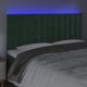 vidaXL Zaglowek do lozka me LED, ciemnozielony, 200x5x118/128 cm
