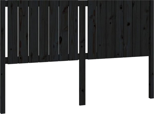 vidaXL Κεφαλάρι κρεβατιού, μαύρο, 165,5x4x100 cm, συμπαγές ξύλο πεύκου
