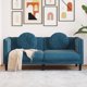 vidaXL Sofa 2-osobowa z poduszkami, niebieska, aksamit