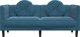 vidaXL Sofa 2-osobowa z poduszkami, niebieska, aksamit