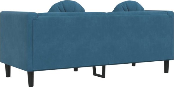vidaXL Sofa 2-osobowa z poduszkami, niebieska, aksamit