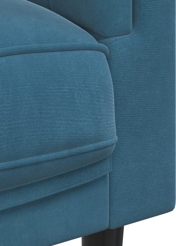 vidaXL Sofa 2-osobowa z poduszkami, niebieska, aksamit