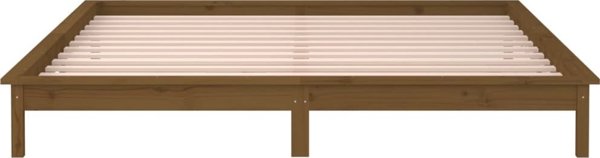 vidaXL Rama κρεβατιού με LED, μέλι καφέ, 160x200 εκ, μασίφ ξύλο