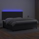 vidaXL Κρεβάτι κοντινεντάλ με στρώμα και LED, μαύρο οικολογικό δέρμα, 200x200 εκ