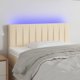 vidaXL Zaglowek do lozka z LED, kremowy, 90x5x78/88 cm, tkanina