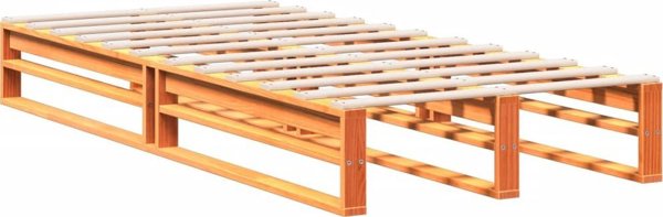 vidaXL Κρεβάτι με ράφι 100x200cm πεύκο κερωμένο καφέ