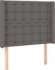 vidaXL Zaglowek do lozka z LED szary 103x16x118/128cm sztuczna skora