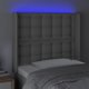 vidaXL Zaglowek do lozka z LED szary 103x16x118/128cm sztuczna skora