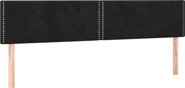 vidaXL Κεφαλάρι κρεβατιού με LED, μαύρο, 200x5x78/88 εκ, βελούδο