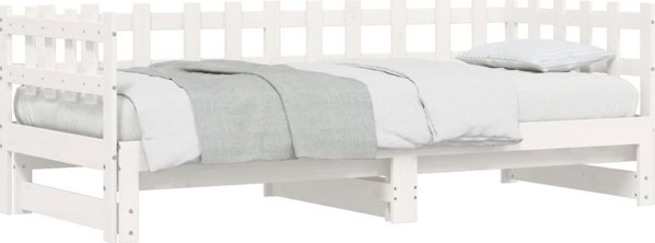 vidaXL Επεκτεινόμενο Κρεβάτι Λευκό 2x(90x190) εκ. από Μασίφ Πεύκο