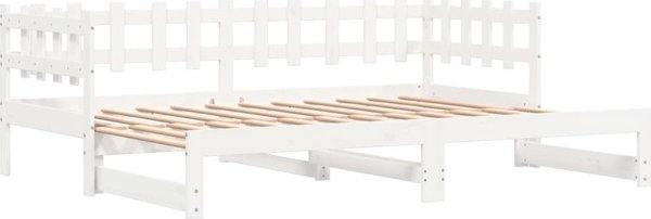 vidaXL Επεκτεινόμενο Κρεβάτι Λευκό 2x(90x190) εκ. από Μασίφ Πεύκο