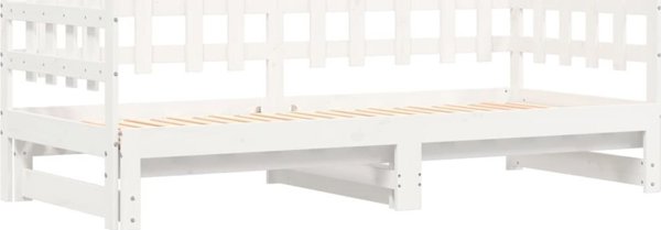 vidaXL Επεκτεινόμενο Κρεβάτι Λευκό 2x(90x190) εκ. από Μασίφ Πεύκο