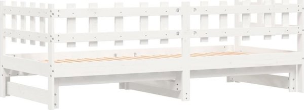 vidaXL Επεκτεινόμενο Κρεβάτι Λευκό 2x(90x190) εκ. από Μασίφ Πεύκο