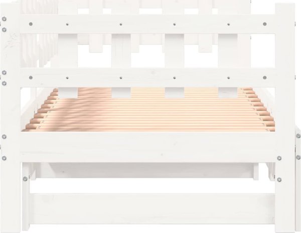 vidaXL Επεκτεινόμενο Κρεβάτι Λευκό 2x(90x190) εκ. από Μασίφ Πεύκο
