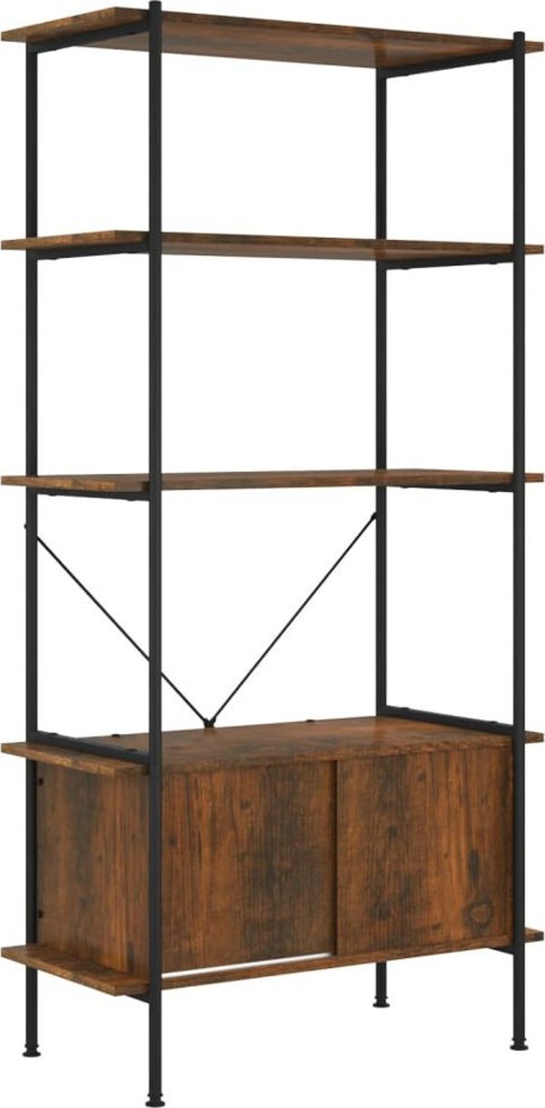 vidaXL Ραφιέρα με Ντουλάπι, 80x40x163 cm, ατσάλι και ξύλινο υλικό