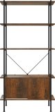 vidaXL Ραφιέρα με Ντουλάπι, 80x40x163 cm, ατσάλι και ξύλινο υλικό