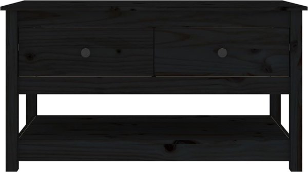 vidaXL vidaXL Stolik kawowy, czarny, 102x49x55 cm, lite drewno sosnowe