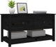 vidaXL vidaXL Stolik kawowy, czarny, 102x49x55 cm, lite drewno sosnowe