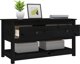 vidaXL vidaXL Stolik kawowy, czarny, 102x49x55 cm, lite drewno sosnowe