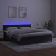 vidaXL Κρεβάτι κοντινεντάλ με στρώμα και LED, μαύρο βελούδο, 160x200 cm