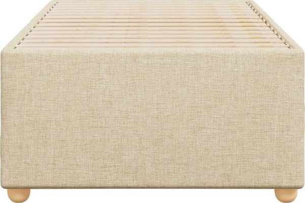 vidaXL Rama κρεβατιού, κρεμ, 90x200 εκ., επενδυμένη με ύφασμα