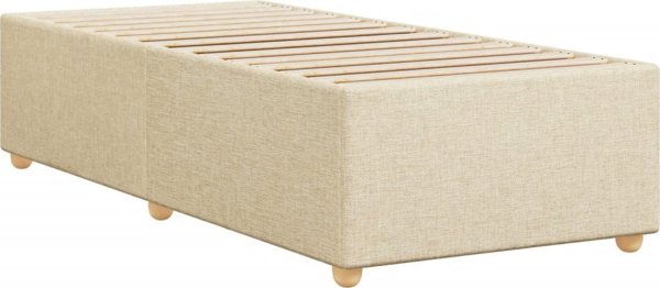 vidaXL Rama κρεβατιού, κρεμ, 90x200 εκ., επενδυμένη με ύφασμα