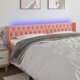 vidaXL Zaglowek do lozka z LED, rozowy, 183x16x78/88 cm, aksamit