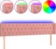 vidaXL Zaglowek do lozka z LED, rozowy, 183x16x78/88 cm, aksamit