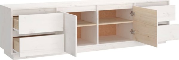 vidaXL Έπιπλο τηλεόρασης, λευκό, 176x37x47,5cm, μαζικό ξύλο πεύκου