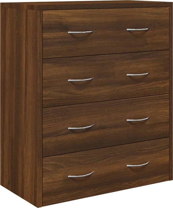 vidaXL Komoda με 4 συρτάρια, 60 x 30,5 x 71 cm, καστανιά οξιά
