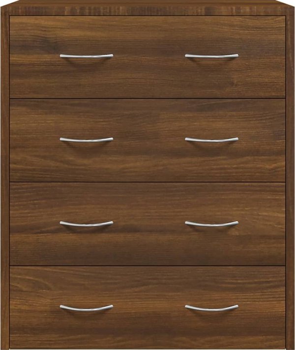 vidaXL Komoda με 4 συρτάρια, 60 x 30,5 x 71 cm, καστανιά οξιά