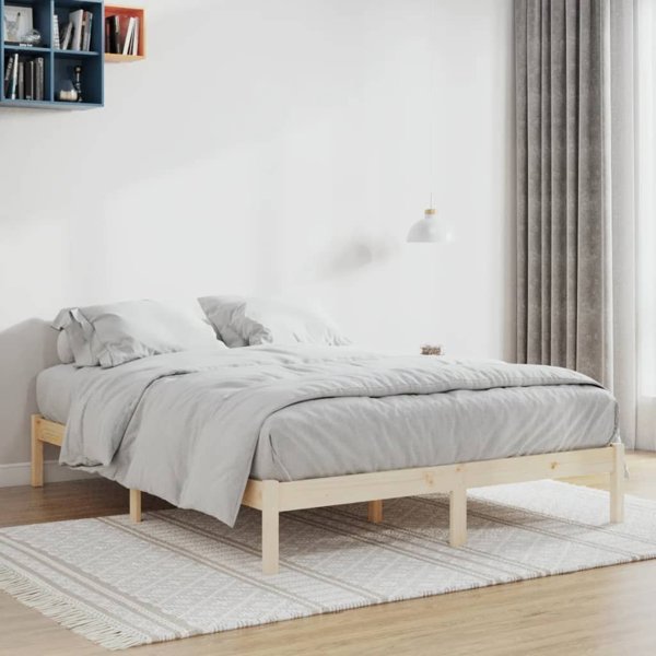 vidaXL Κορνίζα κρεβατιού χωρίς στρώμα, 152x203 cm, οξιά ξύλο πεύκου