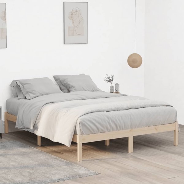 vidaXL Κορνίζα κρεβατιού χωρίς στρώμα, 152x203 cm, οξιά ξύλο πεύκου