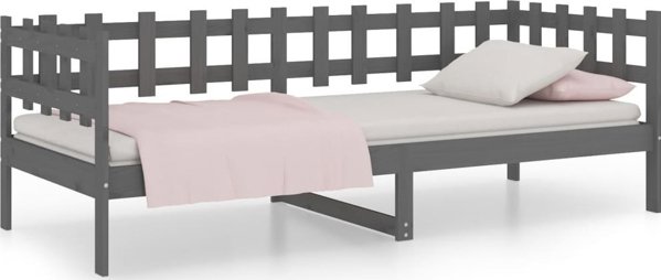 vidaXL Κρεβάτι ημέρας γκρι 90x200 cm lite drewno sosnowe