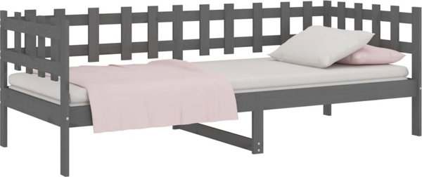 vidaXL Κρεβάτι ημέρας γκρι 90x200 cm lite drewno sosnowe
