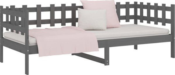 vidaXL Κρεβάτι ημέρας γκρι 90x200 cm lite drewno sosnowe